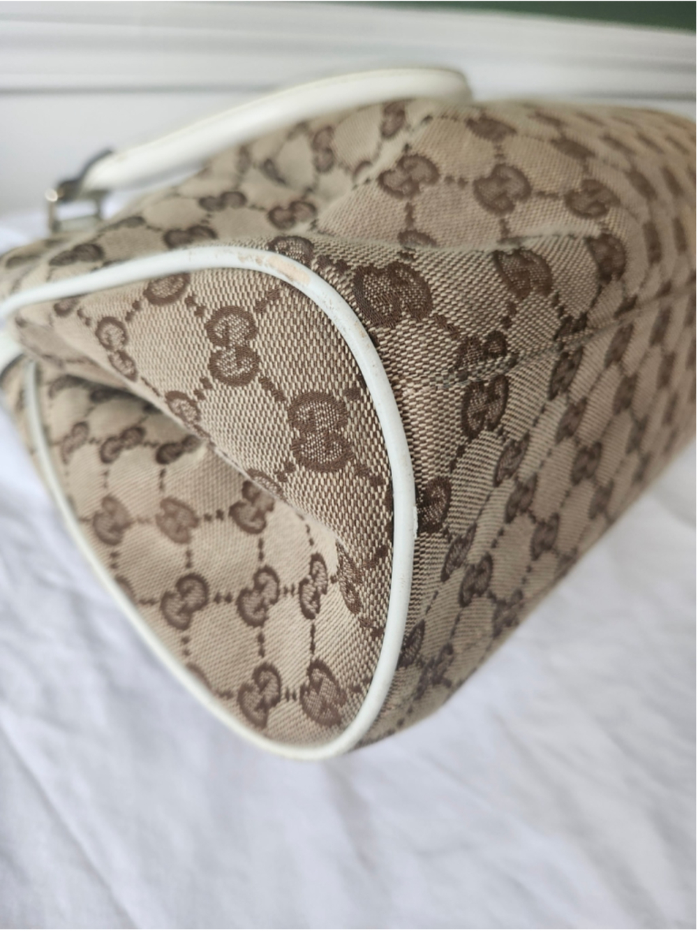 Gucci GG Canvas Shoulder Bag One Size Beige and White - Picture 5 of 12